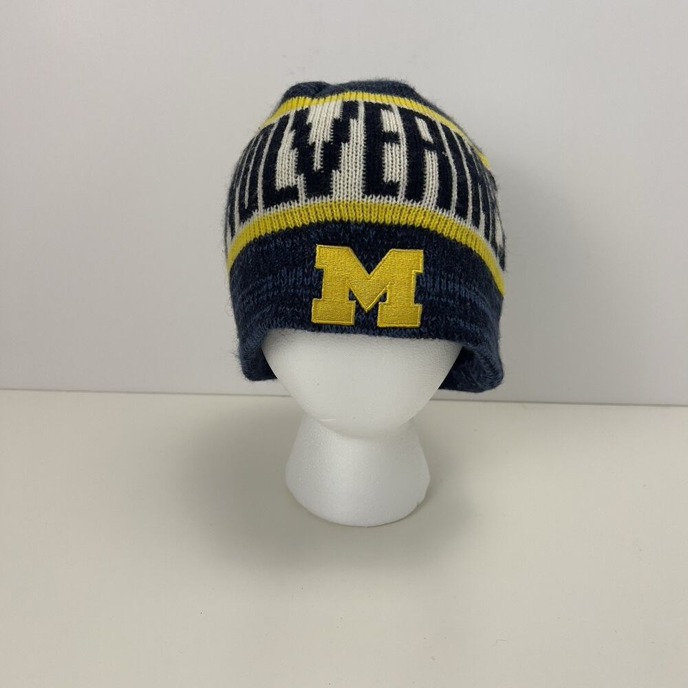 Michigan Wolverines Fan Favorite Maize Blue Cuffless Winter Knit Hat Cap Men